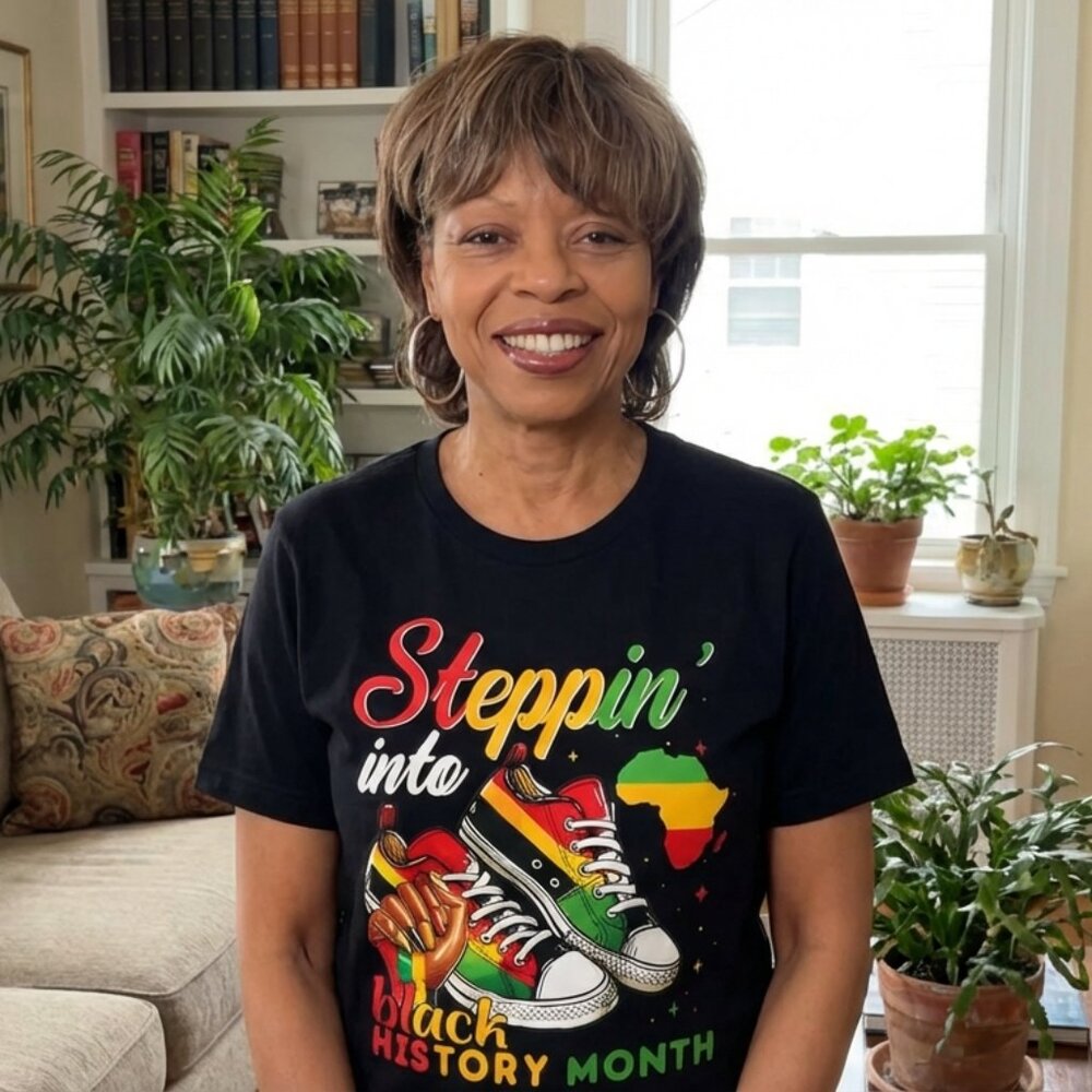 Stepping into my Black History Month Graphic T-Shirt